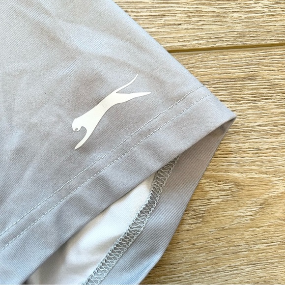 Slazenger Men’s Golf Sport Polo Shirt Size XL Gray Striped Front Breathable - Picture 4 of 8